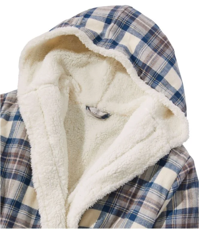 Women''s Scotch Plaid Flannel Robe, Sherpa-Lined Long - Image 6