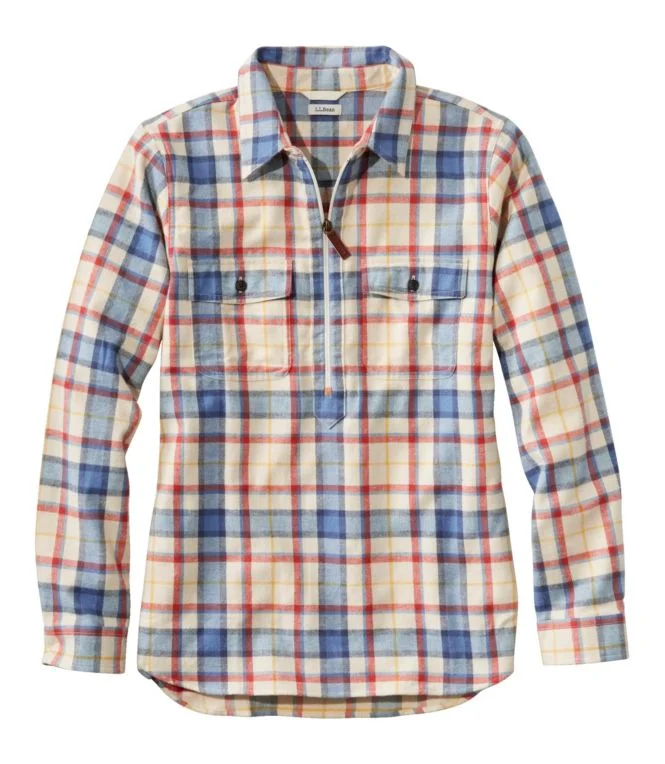 Women''s Scotch Plaid Flannel Shirt, Quarter-Zip - Image 10