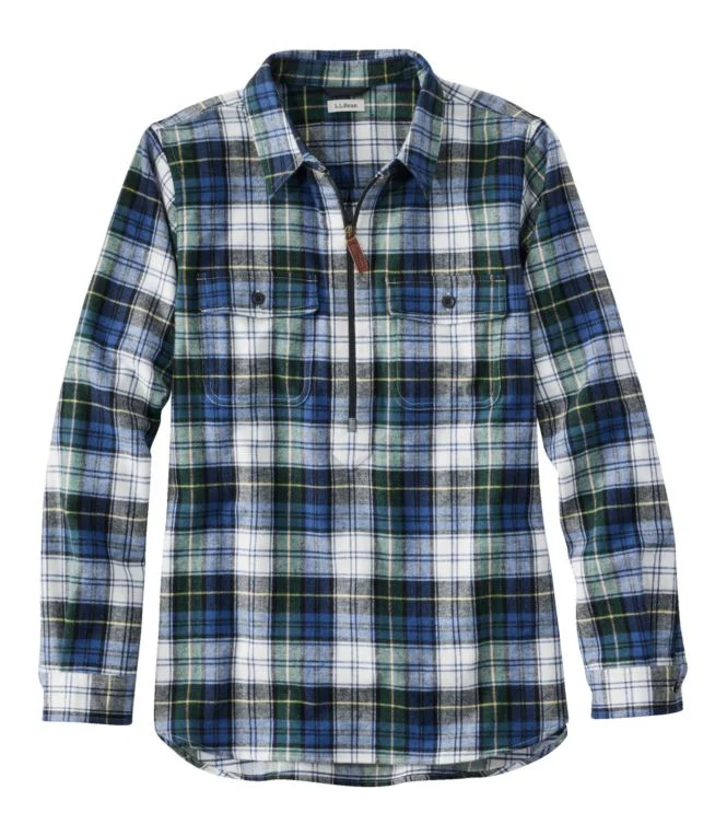Women''s Scotch Plaid Flannel Shirt, Quarter-Zip - Image 11