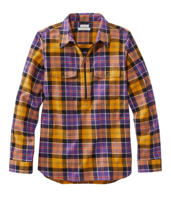 Women''s Scotch Plaid Flannel Shirt, Quarter-Zip - Image 13