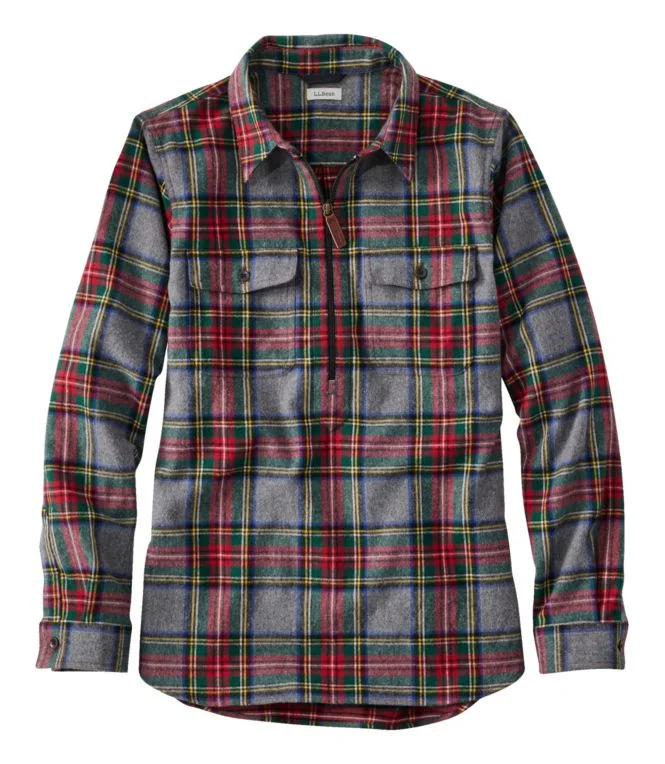 Women''s Scotch Plaid Flannel Shirt, Quarter-Zip - Image 14