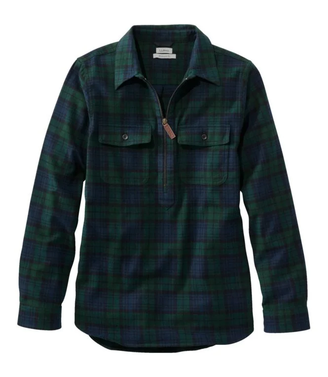 Women''s Scotch Plaid Flannel Shirt, Quarter-Zip - Image 7