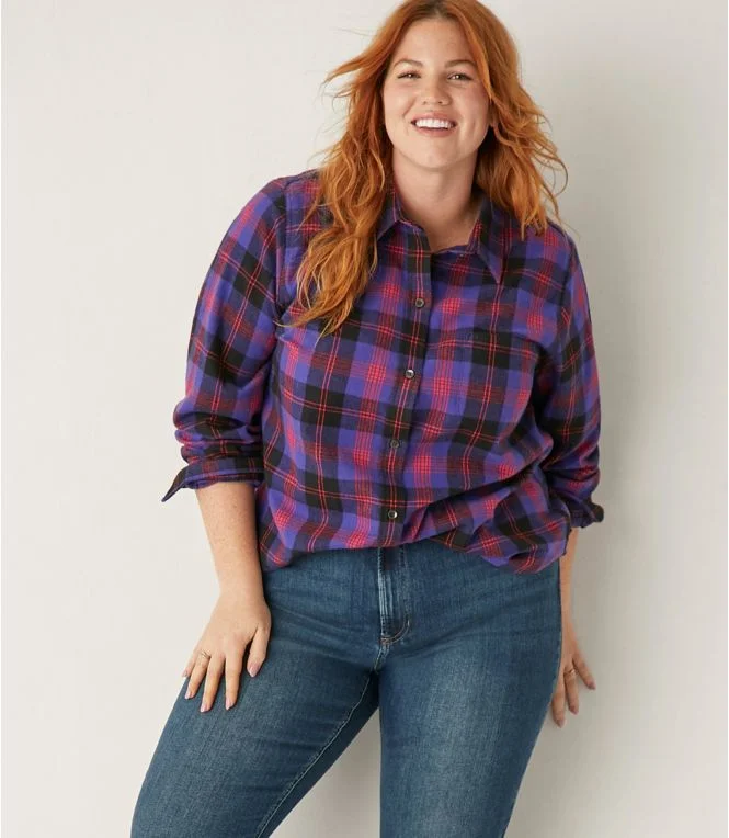 Women''s Scotch Plaid Flannel Shirt, Relaxed - Image 7