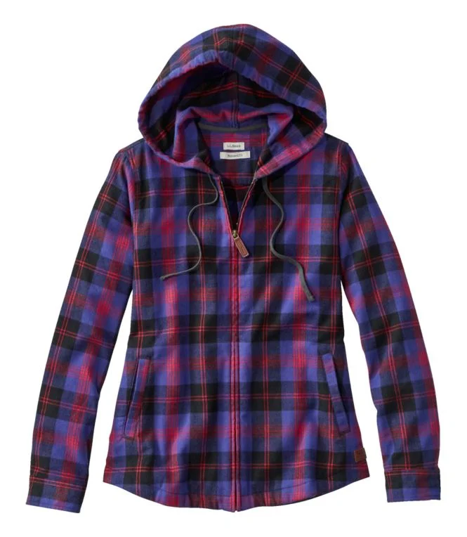Alternative view of Women''s Scotch Plaid Flannel Shirt, Relaxed Zip Hoodie