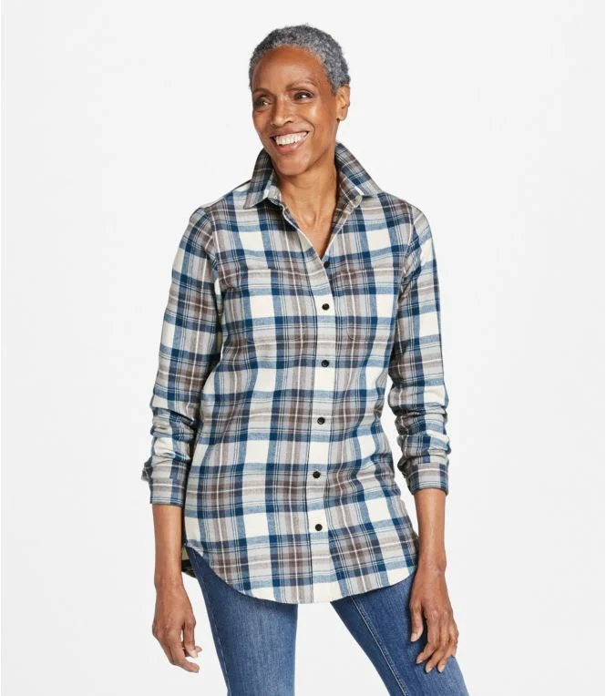 Women''s Scotch Plaid Flannel Shirt, Tunic - Image 3