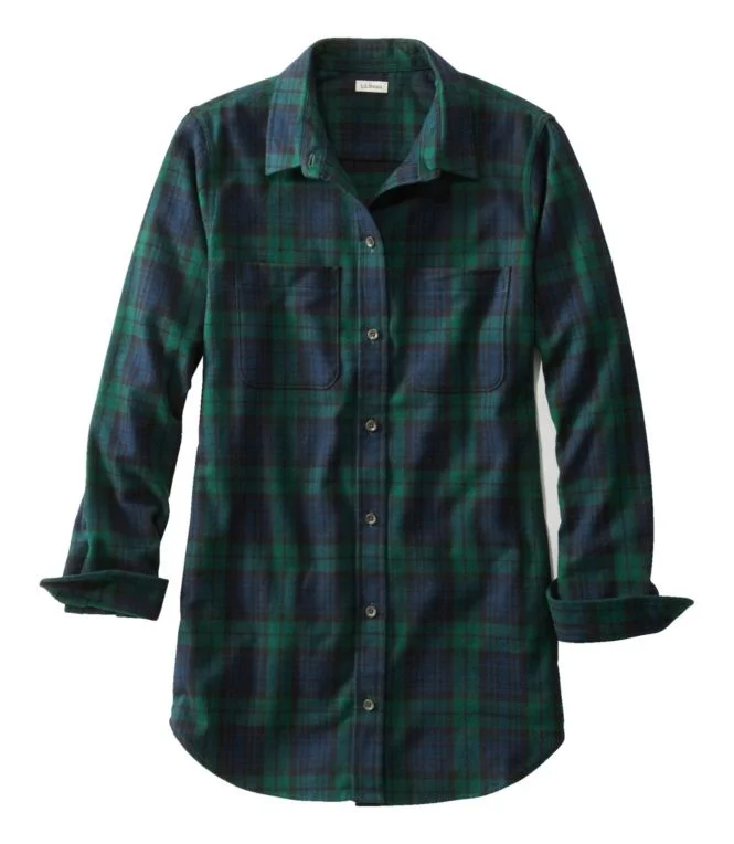 Women''s Scotch Plaid Flannel Shirt, Tunic - Image 7