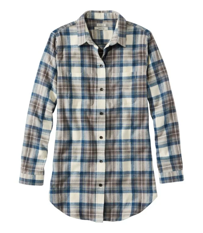 Women''s Scotch Plaid Flannel Shirt, Tunic - Image 8