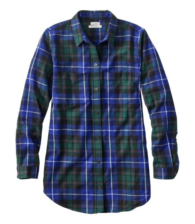 Women''s Scotch Plaid Flannel Shirt, Tunic - Image 9