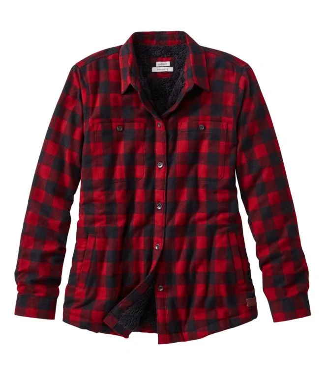 Women''s Scotch Plaid Shirt, Sherpa-Lined