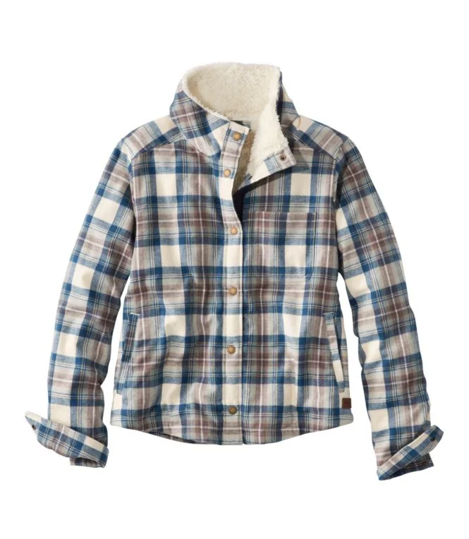 Alternative view of Women''s Scotch Plaid Shirt, Sherpa-Lined Mockneck Jacket