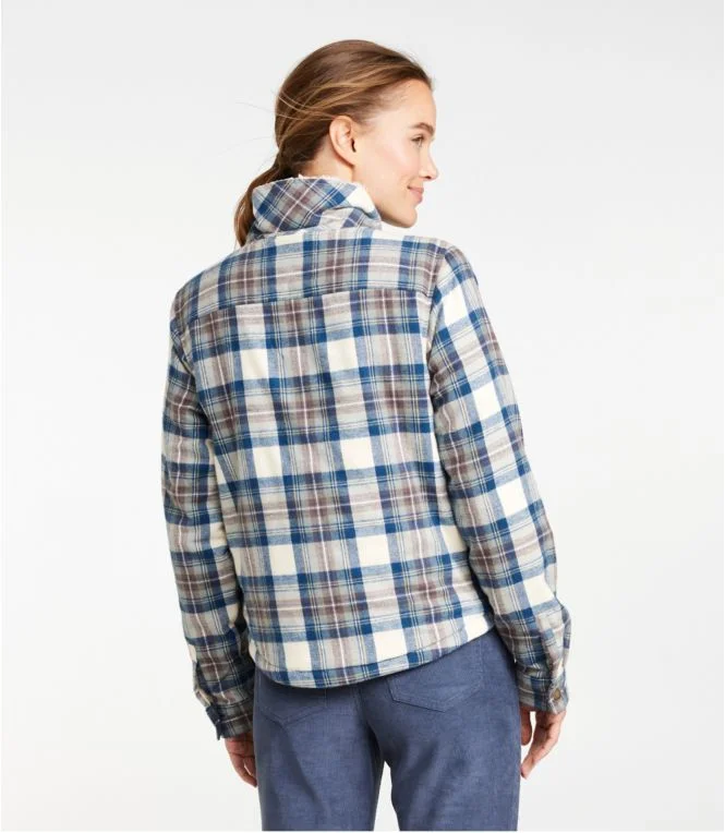 Women''s Scotch Plaid Shirt, Sherpa-Lined Mockneck Jacket - Image 4