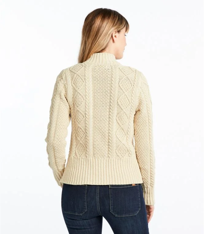 Women''s Signature Cotton Fisherman Sweater, Short Cardigan - Image 4