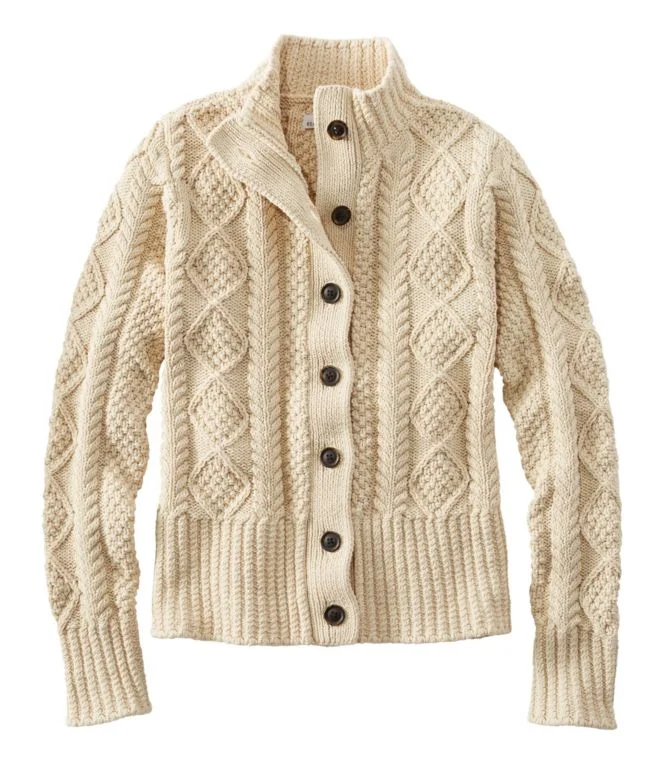 Women''s Signature Cotton Fisherman Sweater, Short Cardigan