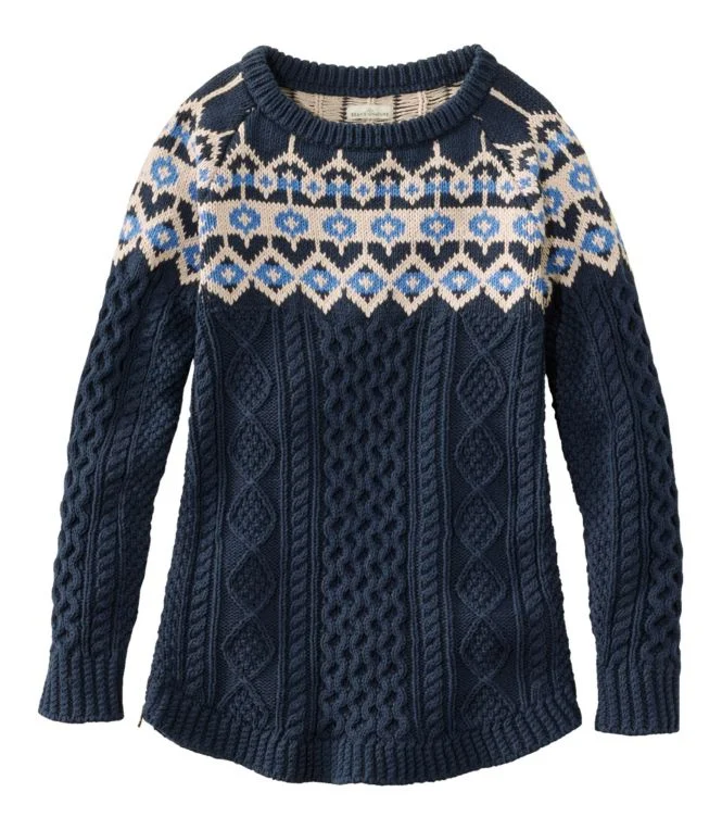 Alternative view of Women''s Signature Cotton Fisherman Tunic Sweater, Fair Isle