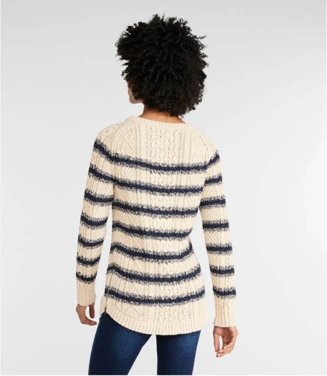 Women''s Signature Cotton Fisherman Tunic Sweater, Stripe - Image 4