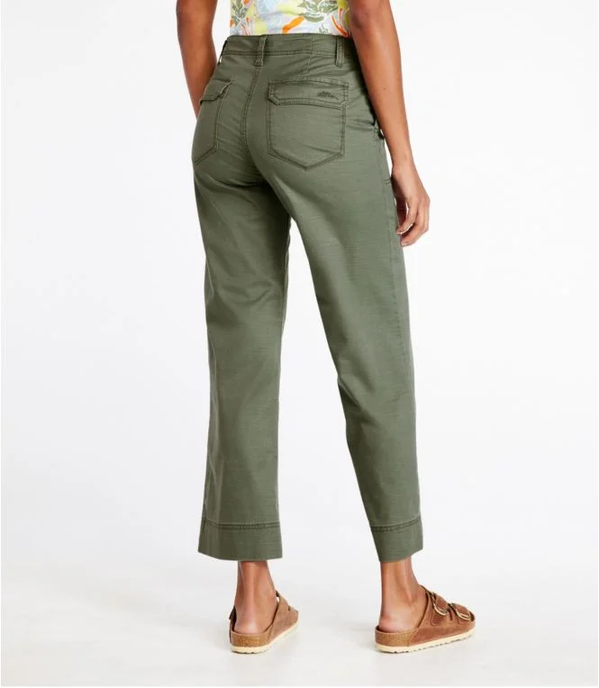 Women''s Signature Cotton/TENCEL Utility Pants, Mid-Rise Wide-Leg Ankle-Length - Image 4