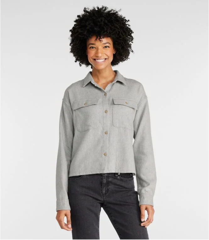 Alternative view of Women''s Signature Heritage Textured Flannel Shirt, Cropped