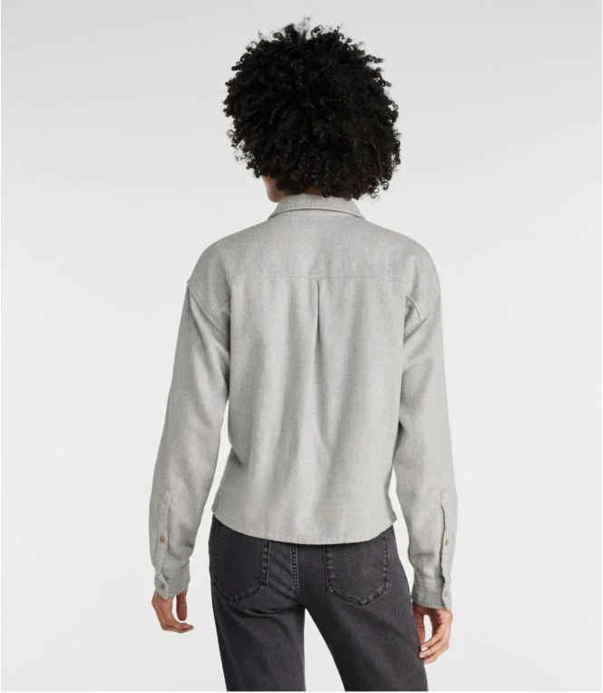 Women''s Signature Heritage Textured Flannel Shirt, Cropped - Image 3