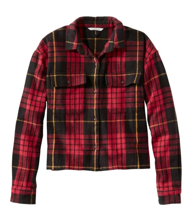 Women''s Signature Heritage Textured Flannel Shirt, Cropped - Image 4