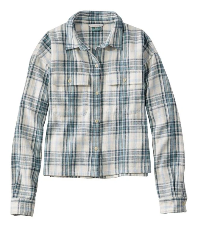 Women''s Signature Heritage Textured Flannel Shirt, Cropped - Image 5