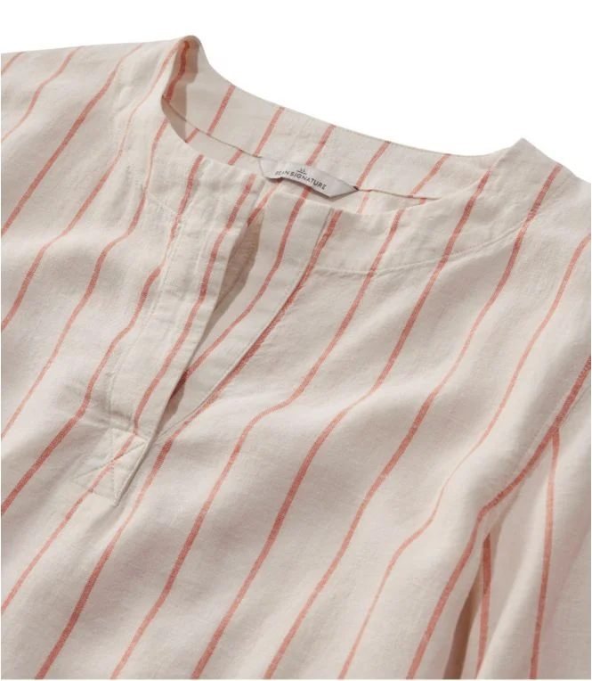 Women''s Signature Linen-Blend Splitneck Shirt, Short-Sleeve - Image 5