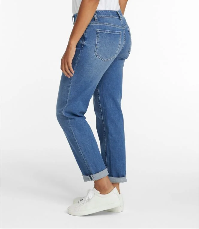 Women''s Signature Organic Denim Boyfriend Jeans, Low-Rise Straight-Leg - Image 4