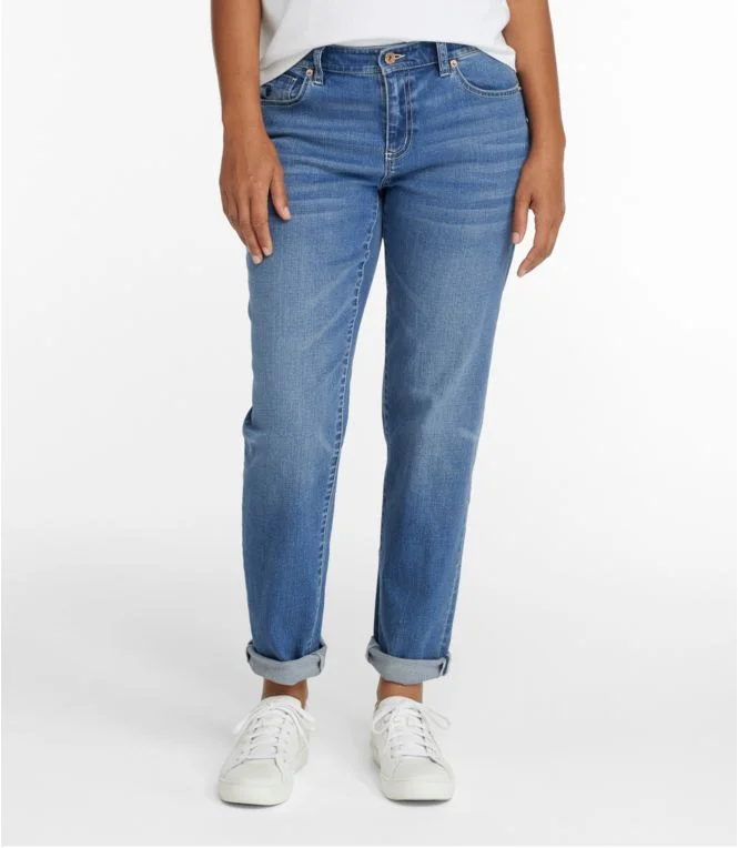 Alternative view of Women''s Signature Organic Denim Boyfriend Jeans, Low-Rise Straight-Leg