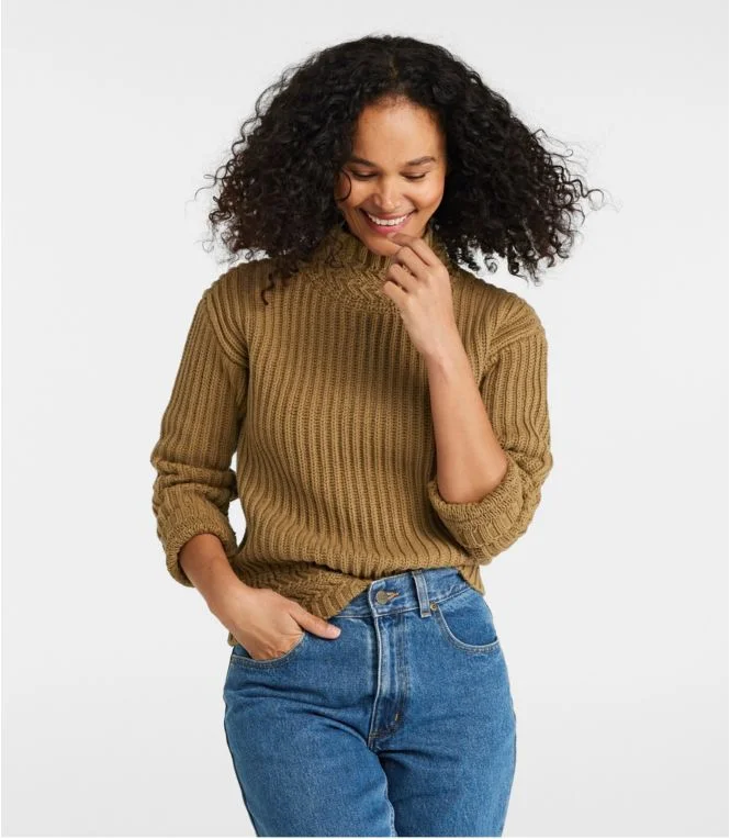 Women''s Signature Original Cotton Ribbed Sweater, Mockneck - Image 3