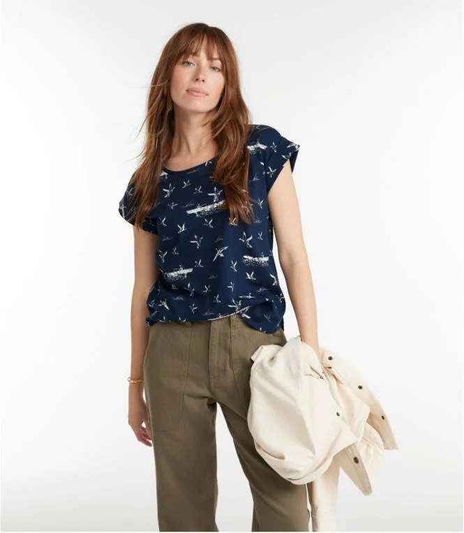 Women''s Signature Rangeley Cotton Tee, Scoopneck