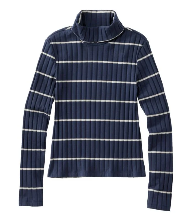 Women''s Signature Ribbed Turtleneck, Stripe