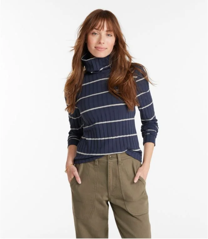 Women''s Signature Ribbed Turtleneck, Stripe - Image 3