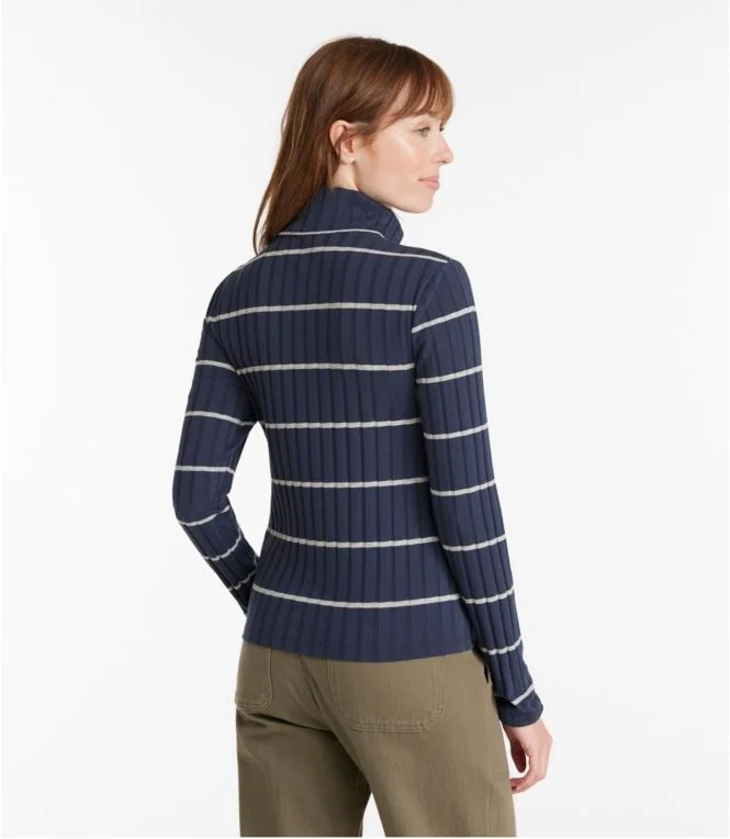 Women''s Signature Ribbed Turtleneck, Stripe - Image 4