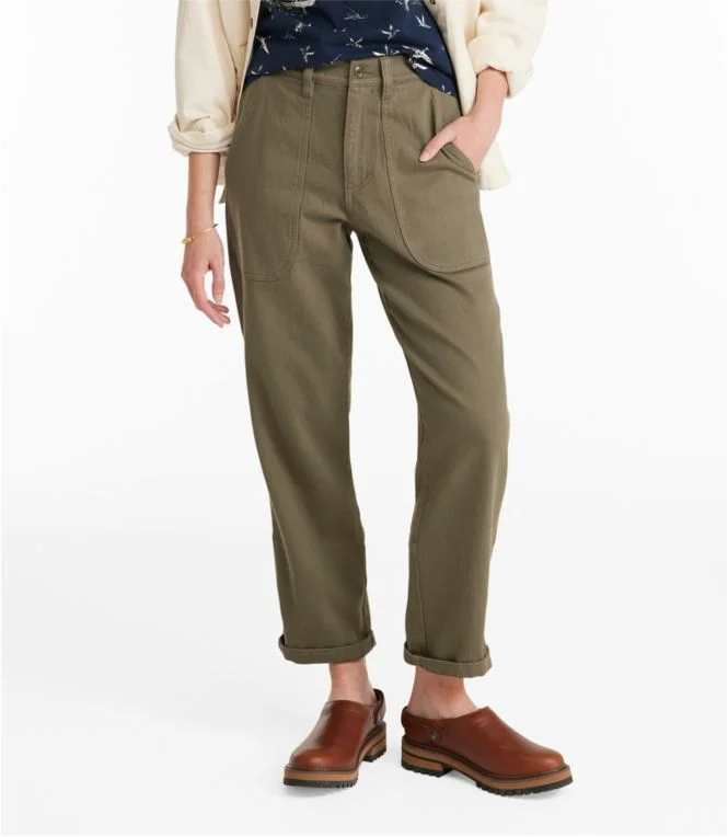 Women''s Signature Washed Cotton Barrel Pants, High-Rise Tapered Leg - Image 3