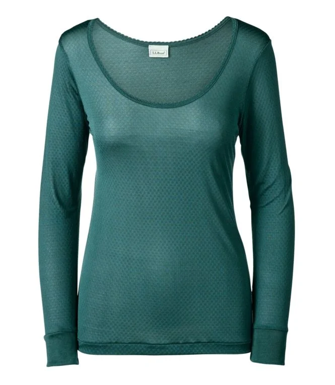 Women''s Silk Pointelle, Long-Sleeve Scoopneck - Image 6