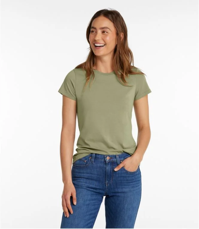 Women''s Soft Stretch Supima Tee, Crewneck Short-Sleeve