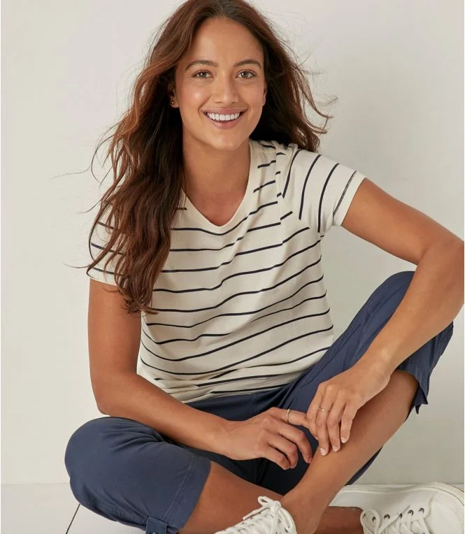 Women''s Soft Stretch Supima Tee, Crewneck Short-Sleeve Striped - Image 5