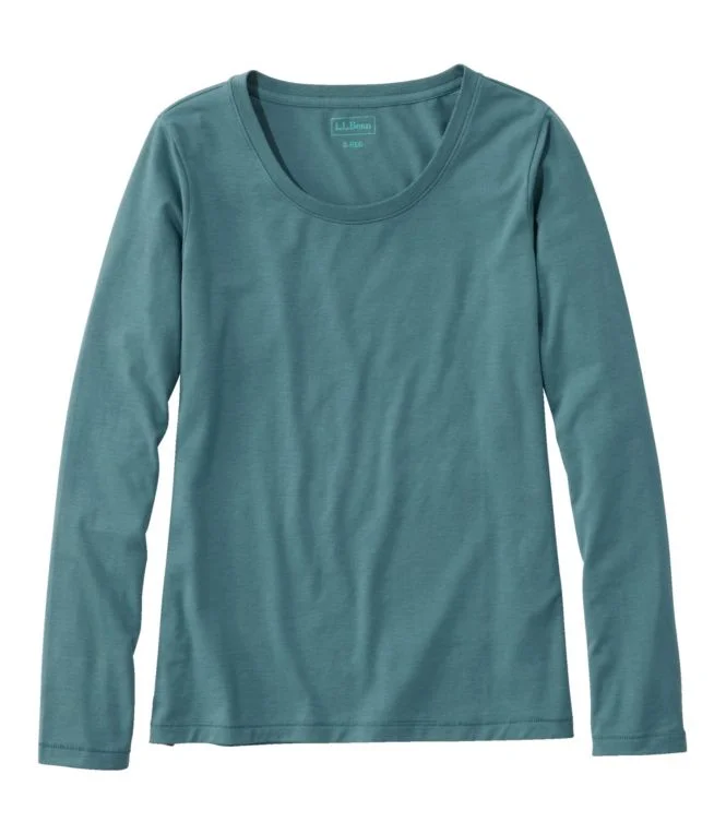 Women''s Soft Stretch Supima Tee, Scoopneck Long-Sleeve - Image 9