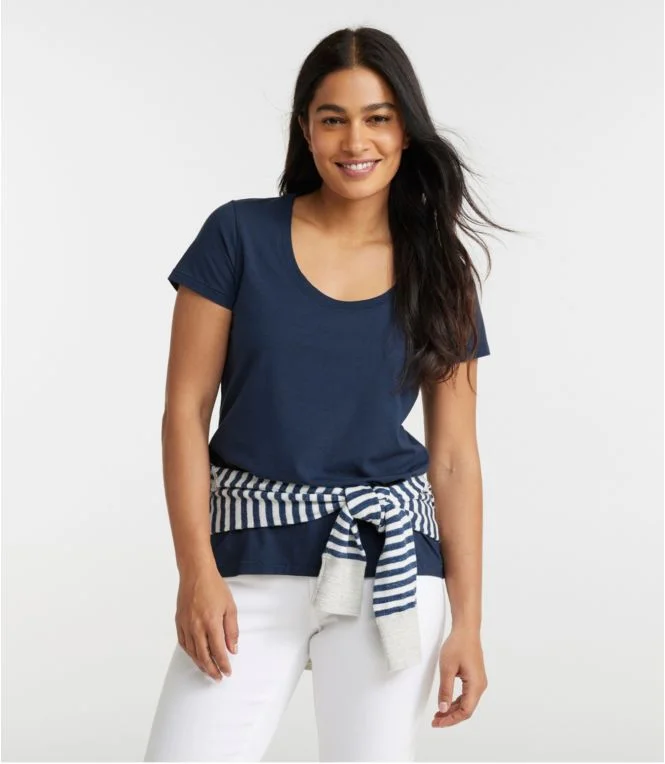 Women''s Soft Stretch Supima Tee, Scoopneck Short-Sleeve