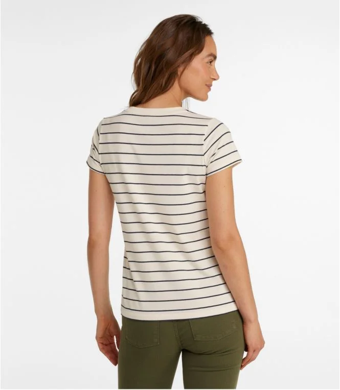 Women''s Soft Stretch Supima Tee, Scoopneck Short-Sleeve Stripe - Image 4