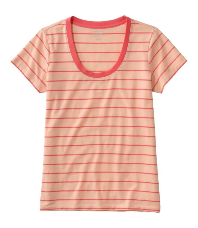 Women''s Soft Stretch Supima Tee, Scoopneck Short-Sleeve Stripe - Image 6