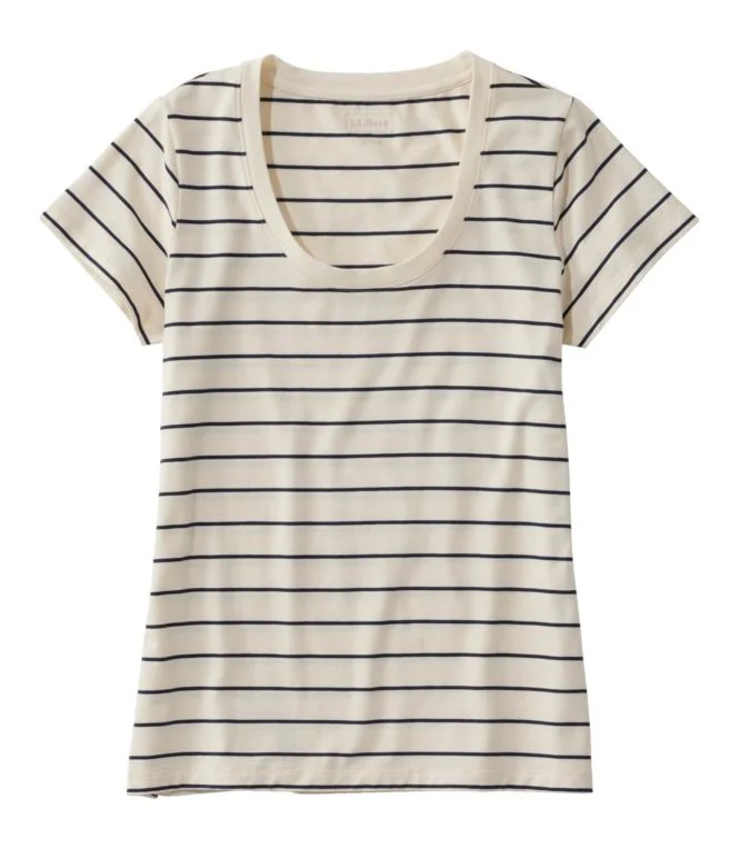 Women''s Soft Stretch Supima Tee, Scoopneck Short-Sleeve Stripe - Image 5