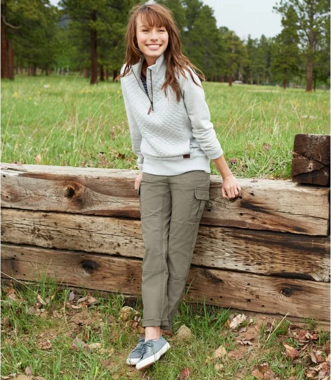 Alternative view of Women''s Stretch Canvas Cargo Pants, Mid-Rise Straight-Leg