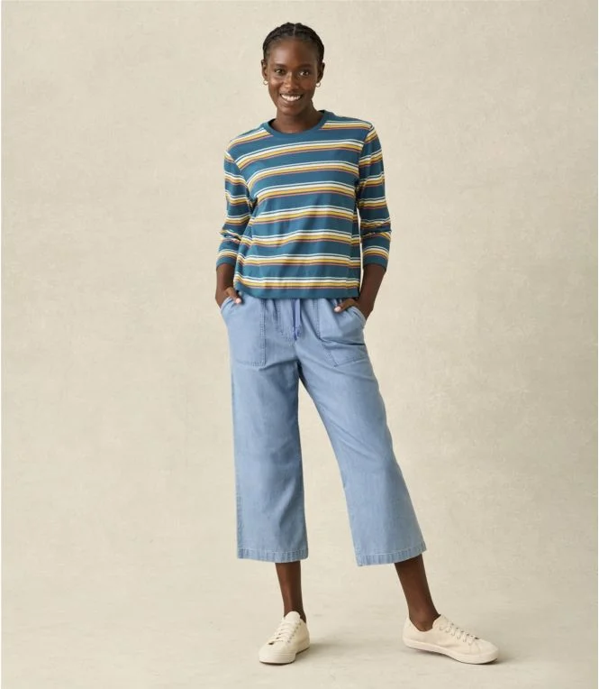 Alternative view of Women''s Sunwashed Pants, Denim Straight-Leg Crop