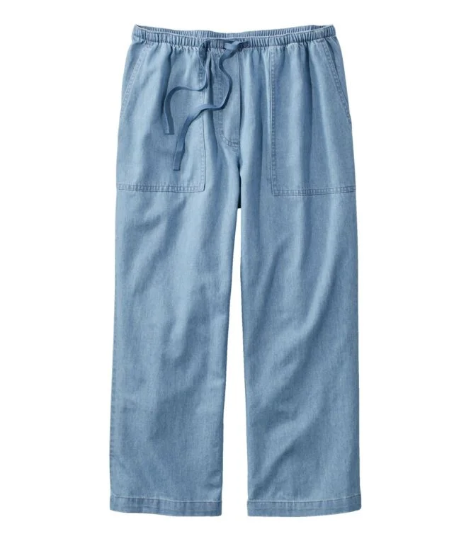 Women''s Sunwashed Pants, Denim Straight-Leg Crop - Image 3
