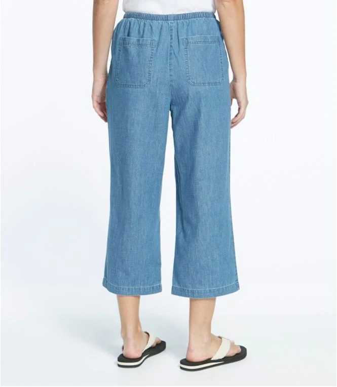 Women''s Sunwashed Pants, Denim Straight-Leg Crop - Image 4