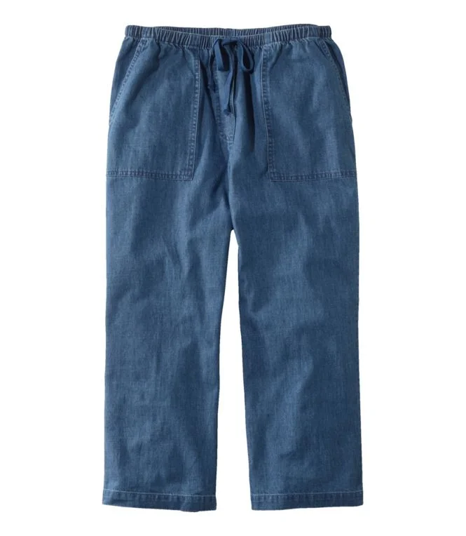 Women''s Sunwashed Pants, Denim Straight-Leg Crop - Image 7