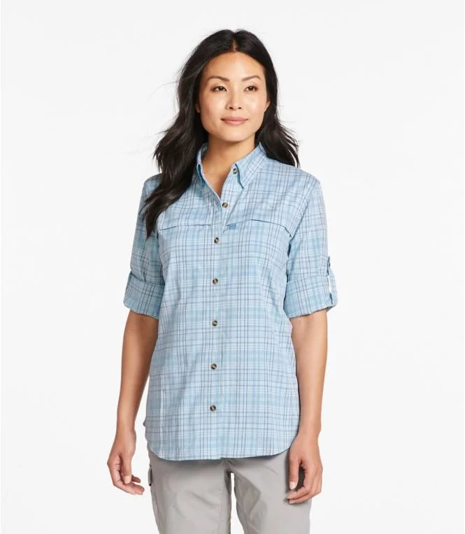 Women''s Tropicwear Shirt, Plaid Long-Sleeve