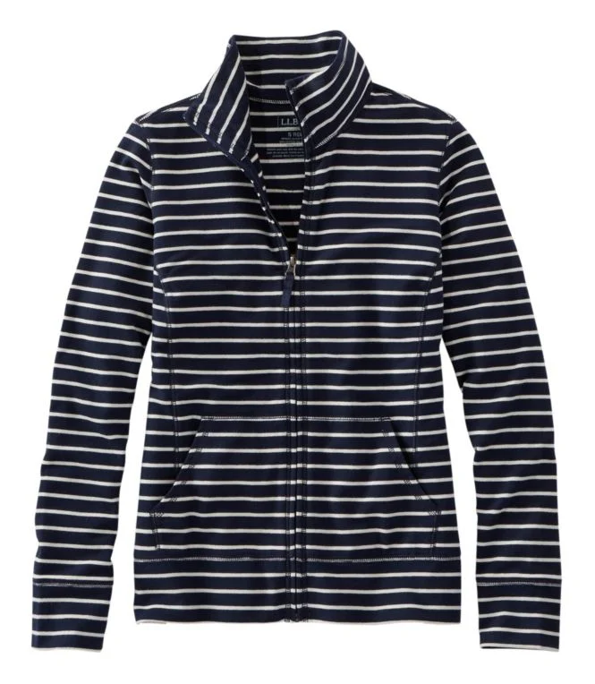 Alternative view of Women''s Ultrasoft Sweats, Full-Zip Mock-Neck Jacket Stripe