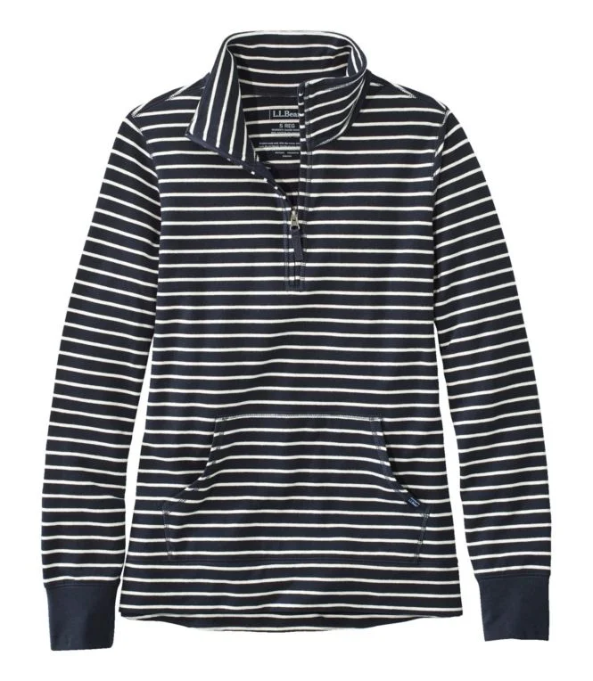 Women''s Ultrasoft Sweats, Quarter-Zip Pullover Stripe