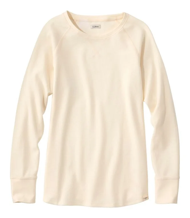 Alternative view of Women''s Unshrinkable Mini-Waffle Tee, Long-Sleeve Crewneck